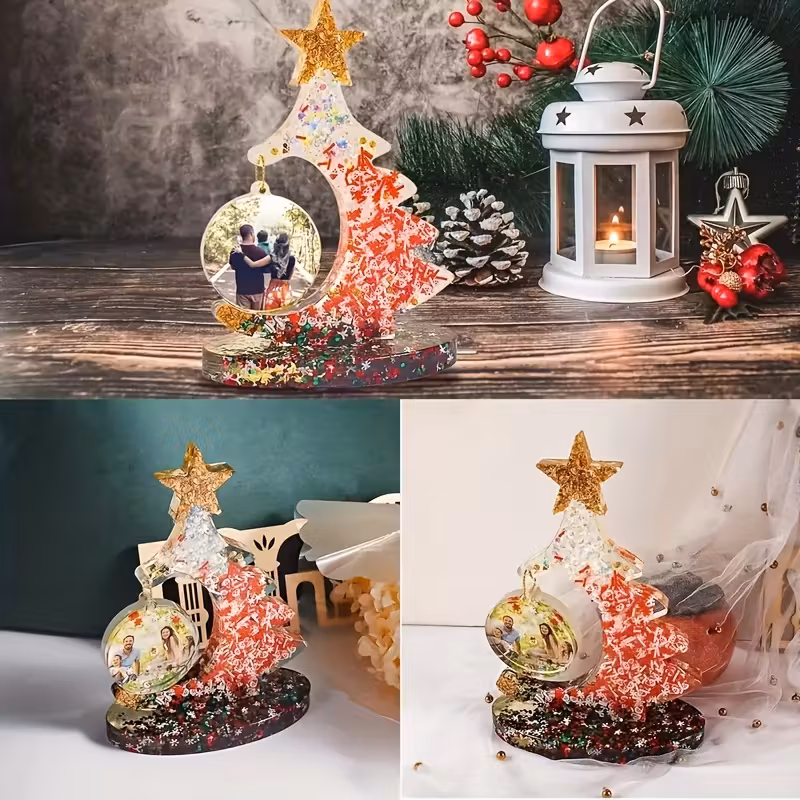 Imagen 3 de Árbol de Navidad Personalizado en Resina Epoxi – Diseño con Fotos