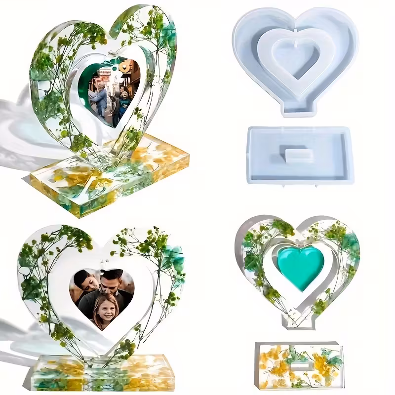 Imagen 2 de Marco Corazón en Resina Epoxi – Personalizado para Fotos y Regalos