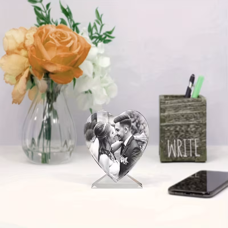 Corazón Personalizado en Resina Epoxi con Foto Imagen de Corazón Personalizado en Resina Epoxi con Foto