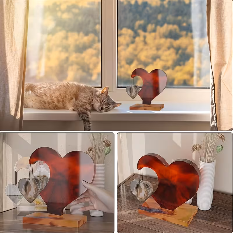 Imagen 4 de Marco Corazón Navideño en Resina Epoxi – Personalizado